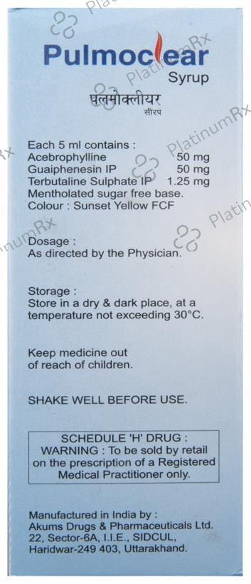 Pulmoclear Syrup 1.255/505/505