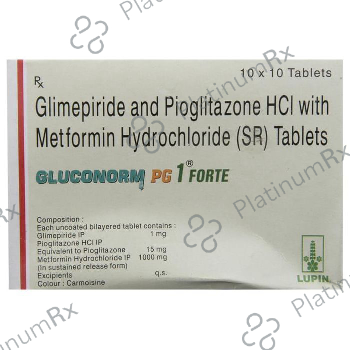 Gluconorm PG 1 Forte 1/15/1000mg Tablet SR 10s