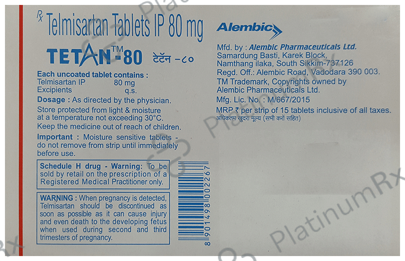 Tetan 80 Tablet 15 Tablet