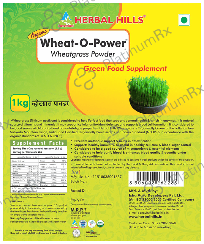 Herbal Hills Wheat-O-Power Wheatgrass Powder Value Pack