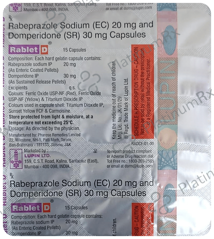 Rablet D 30/20mg Capsule SR 15s