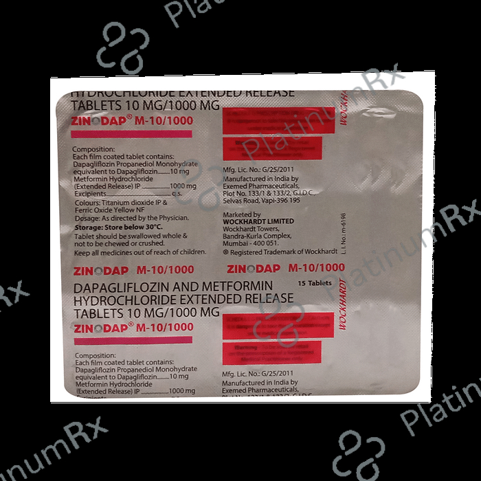 Zinodap M 10/1000 Tablet ER