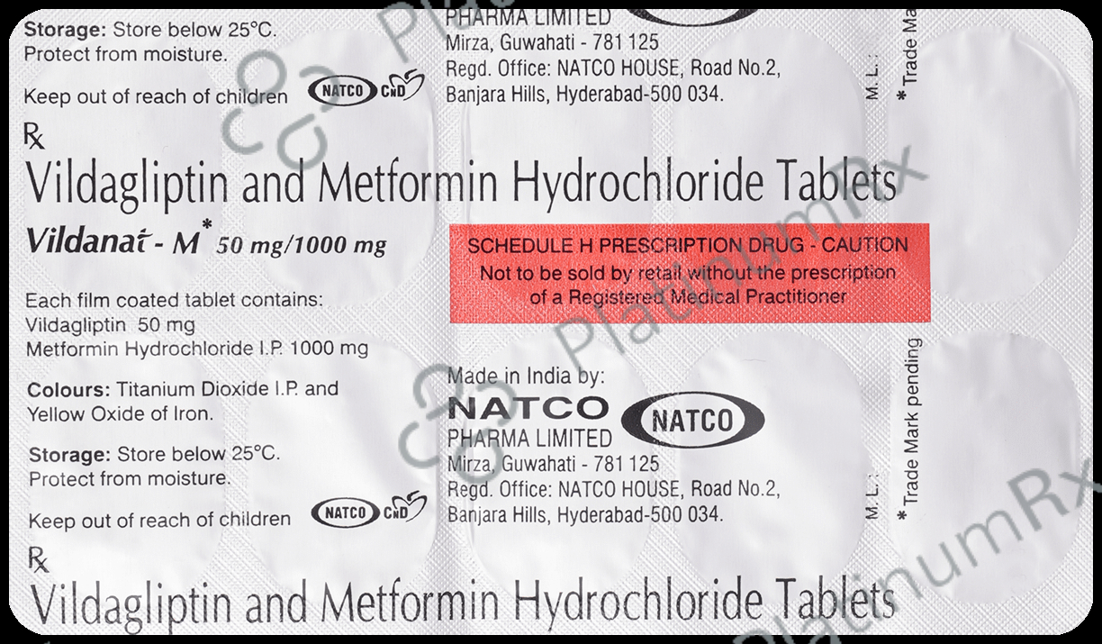 Vildanat M 1000/50mg Tablet 10s