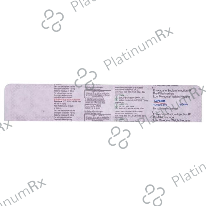 Lupenox 40mg Injection 1s