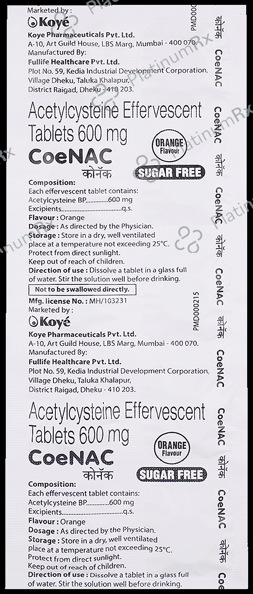 Coenac 600mg Effervescent Tablet