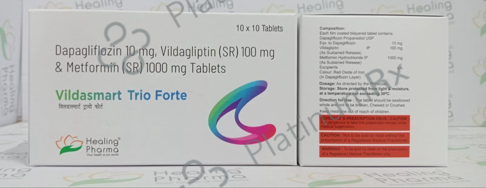 Vildasmart Trio Forte 10/1000/100mg Tablet SR 10s