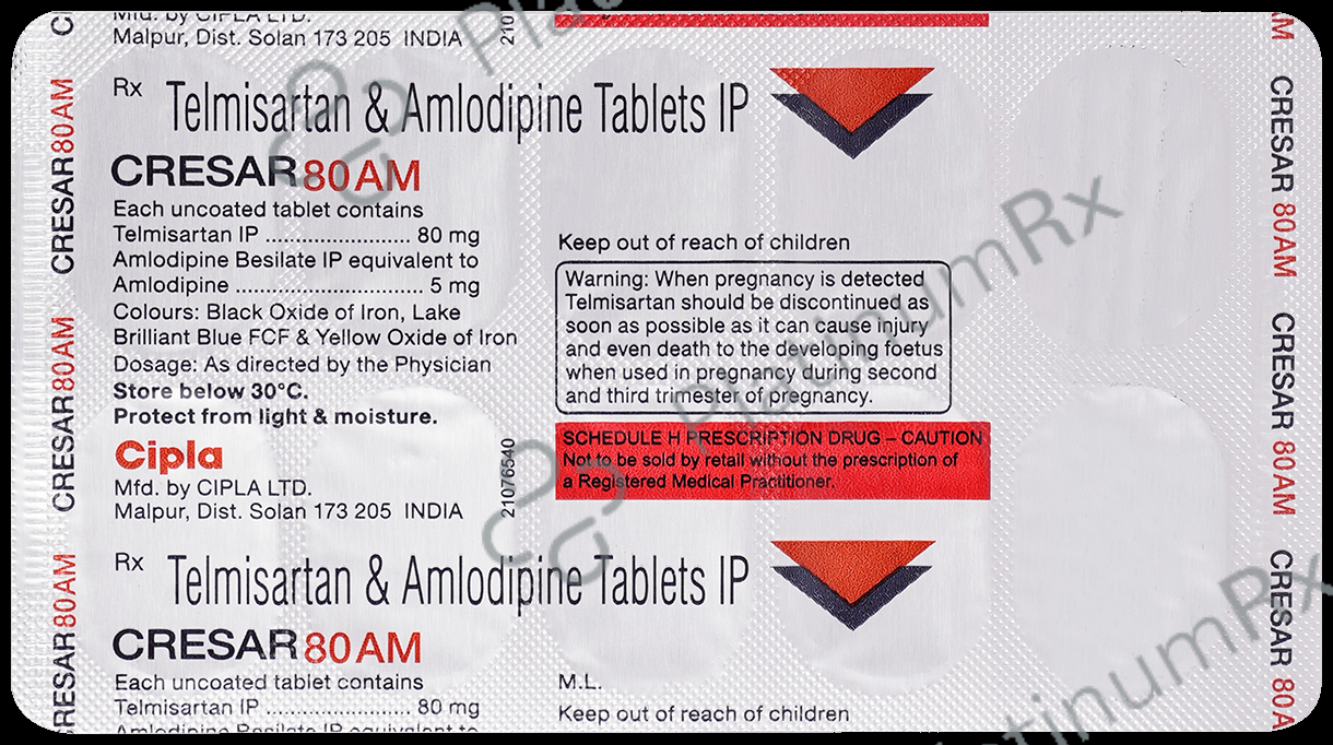 Cresar 80 AM 80/5mg Tablet 10s