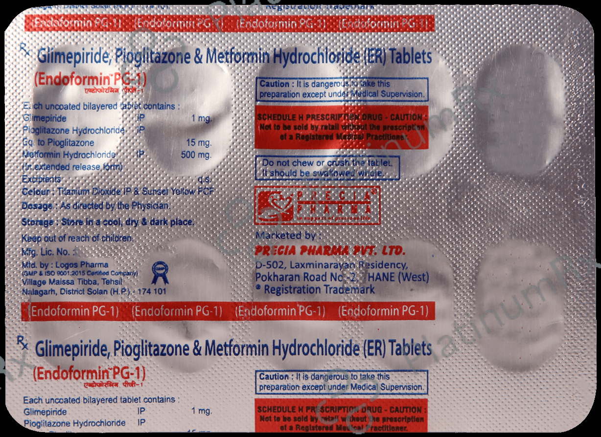 Endoformin PG 1mg/500mg/15mg Tablet SR