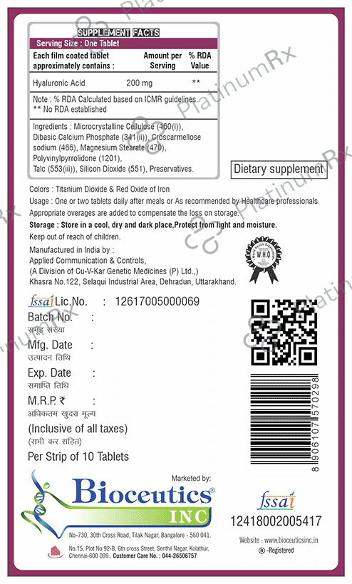Hyaluron 200mg Tablet