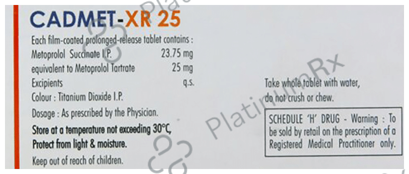 Cadmet 25mg Tablet XR
