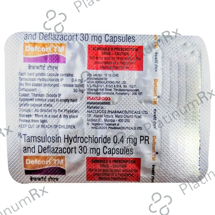 Defcort TM 30/0.4mg Capsule PR 10s