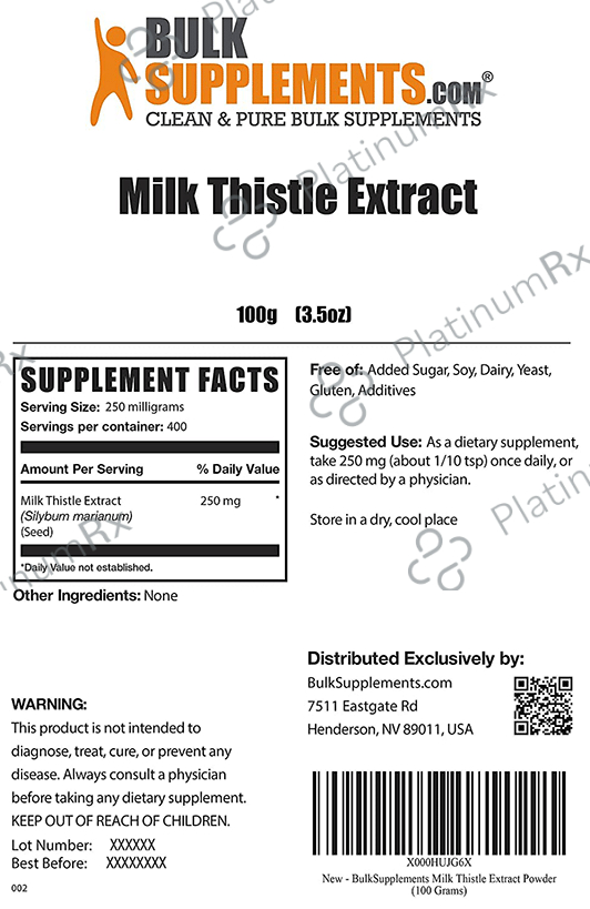 Bulk Supplements Milk Thistle Extract Powder