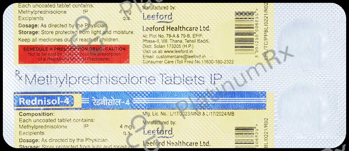 Rednisol 4mg Tab 10s