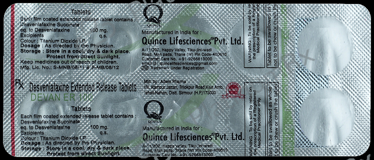 Devan 100mg Tablet ER