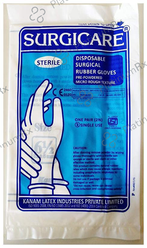 Surgicare Disposable Rubber Gloves 6.5