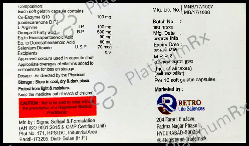 Retro-Q10 Softgel Capsule