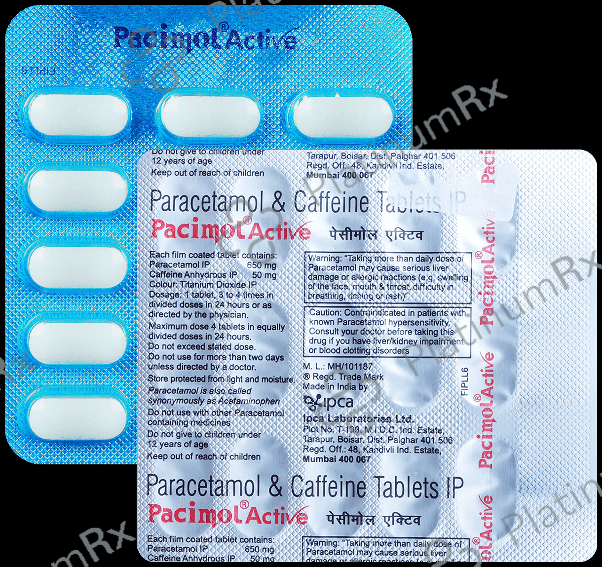 Pacimol Active 50/650mg Tablet 15s