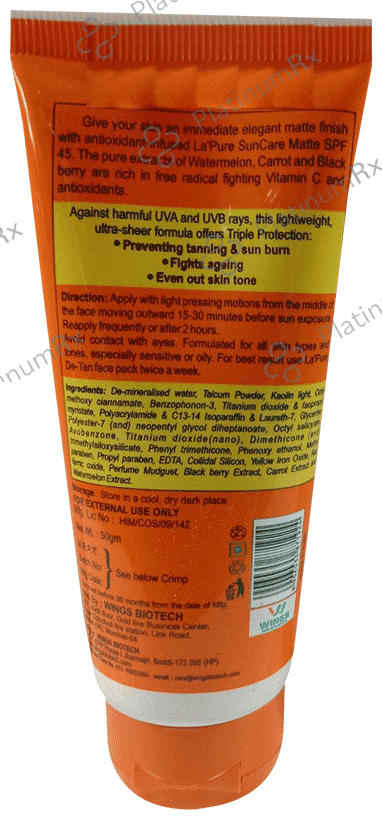 Wings Sun Care Lotion SPF 45 PA+++ Water Melon & Black Berry