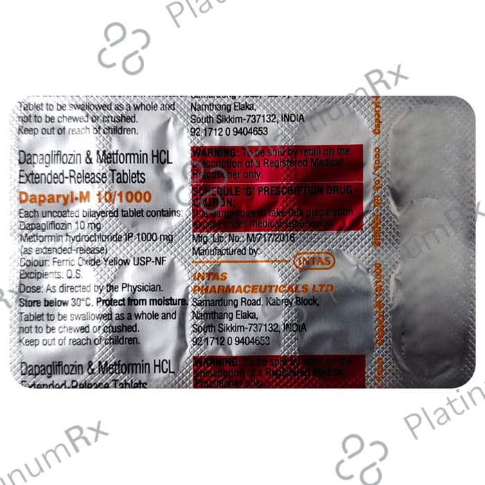 Daparyl M 10/1000mg Tablet ER 10s