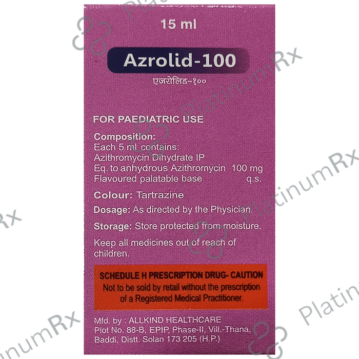 Azrolid 100 Oral Suspension 15 Oral Suspension
