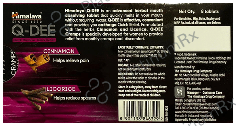 Himalaya Q-Dee Cinnamon+Licorice Tablet MD