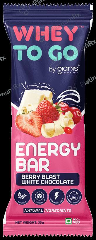 Whey To Go Energy Bar (35gm Each) Berry Blast White Chocolate 6 bars