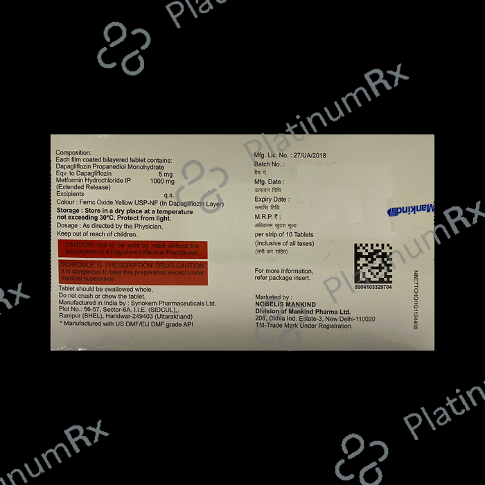 Justoza-M 5/1000 Tablet ER