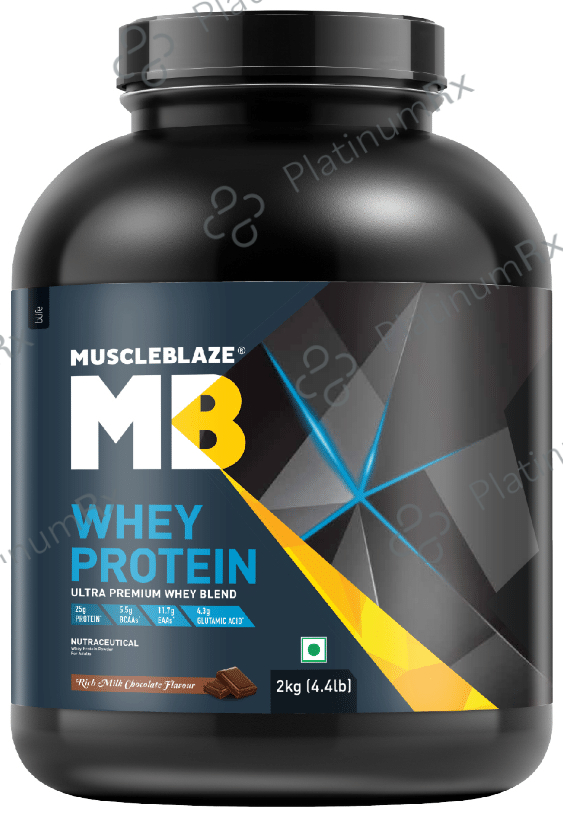 MuscleBlaze Whey Isolate Protein Blend Powder - Added Digestive Enzymes & Glutamic Acid - For Muscle Gain - Flavour Rich Milk Chocolate 4 lb