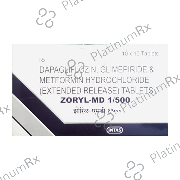 Zoryl MD 1/10/500mg Tablet 10s