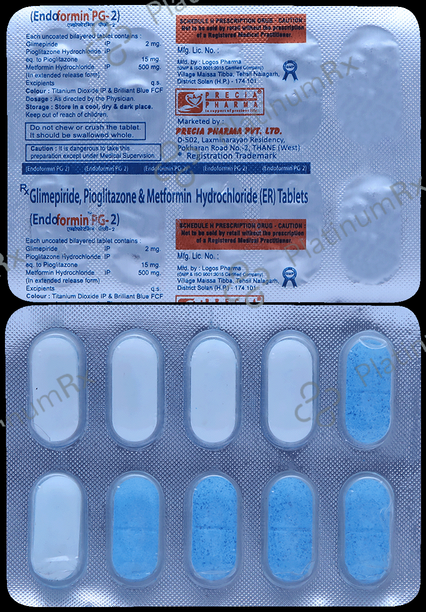Endoformin PG 2mg/500mg/15mg Tablet ER