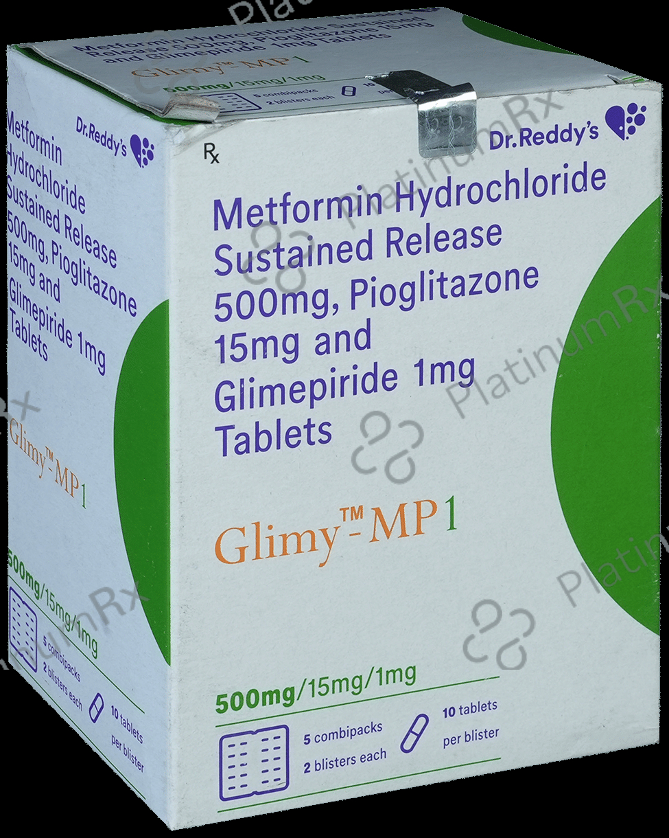 Glimy MP 1 1/500/15mg Tablet SR 10s