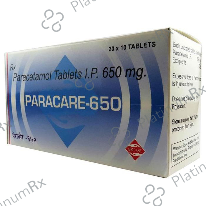 Paracare 650mg Tablet 10 tablets Tablet Biocare Remedies