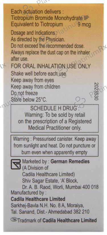 Tiomist CFC Free 9mcg Inhaler