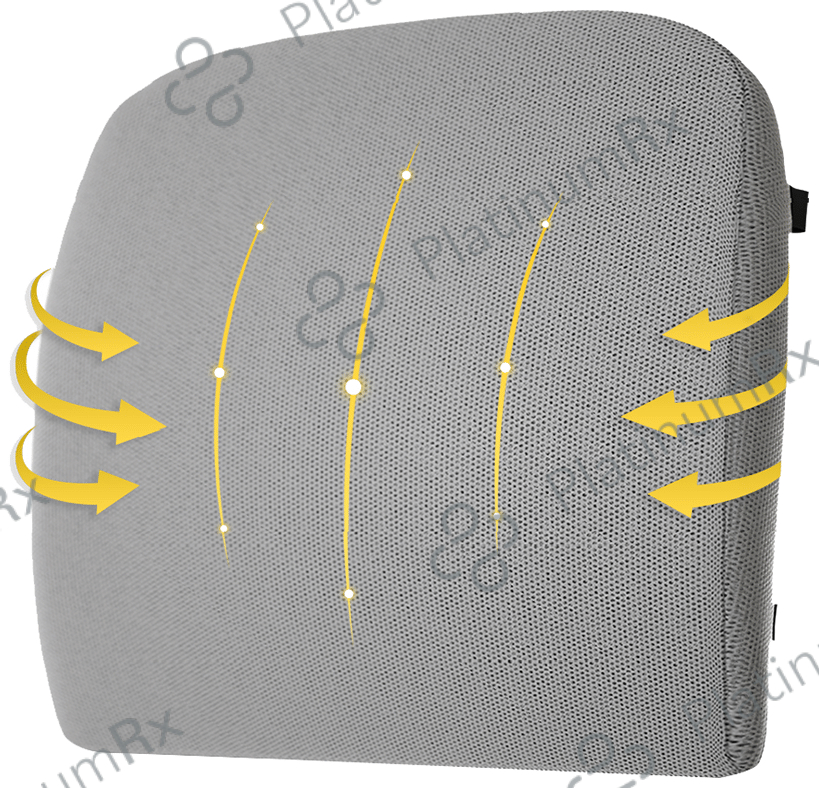 Frido Lumbar Back Support Cushion with Dual Straps Grey