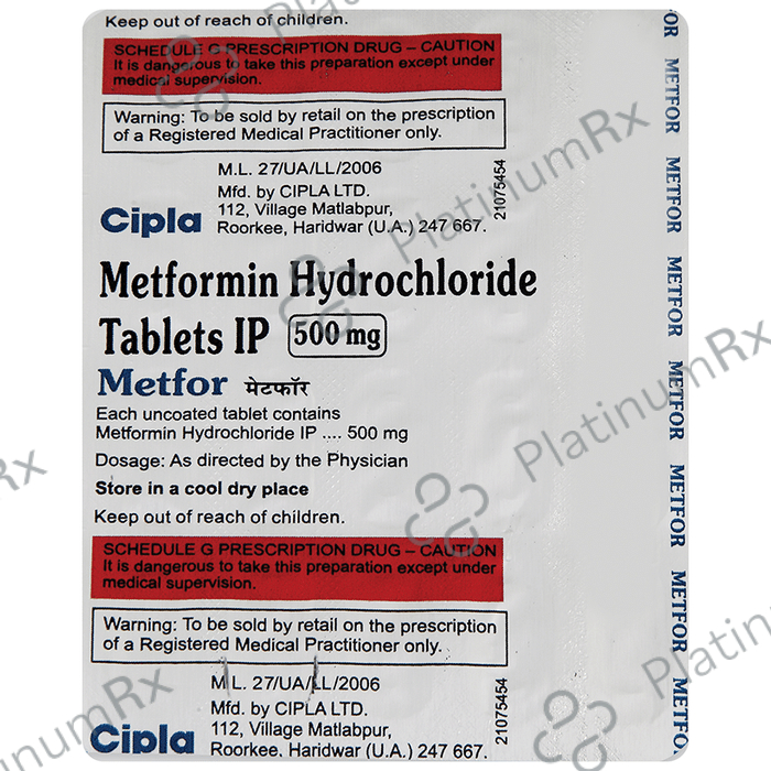 Metfor 500 Tablet 20s
