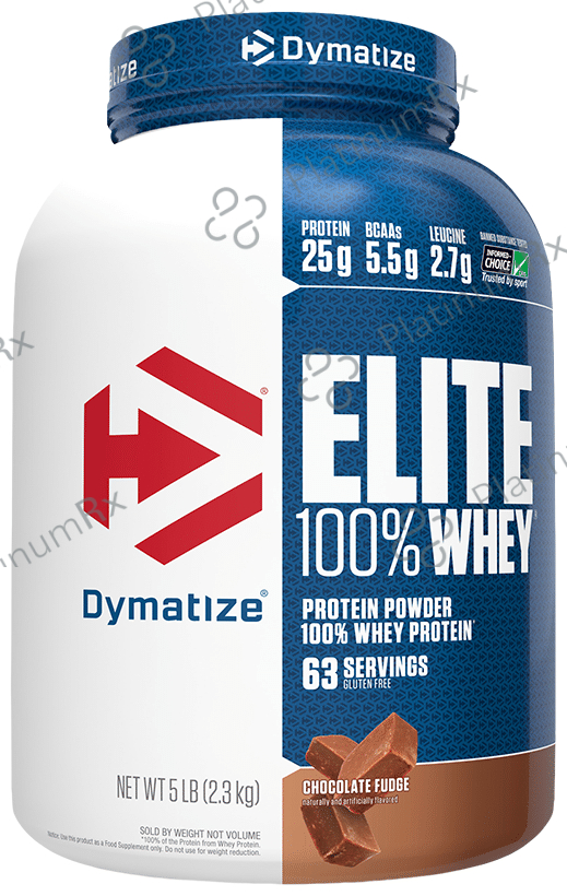 Dymatize Nutrition Elite 100% Whey Protein - With BCAAs & Leucine - For Muscle Recovery - Powder Chocolate Fudge 5 lb