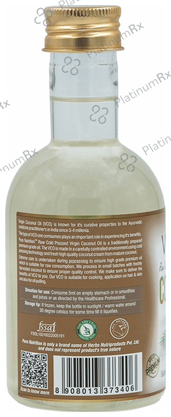 Pure Nutrition Vitals Raw Cold Pressed Extra Virgin Coconut Oil
