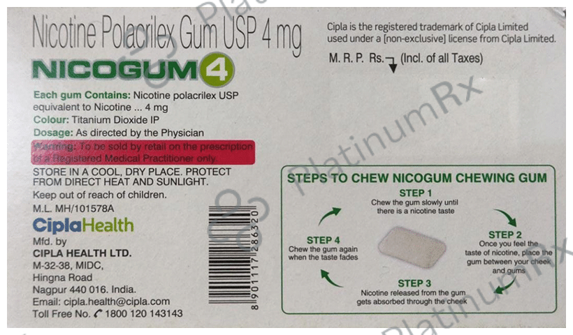 Nico 4mg Chewing Gums 12's