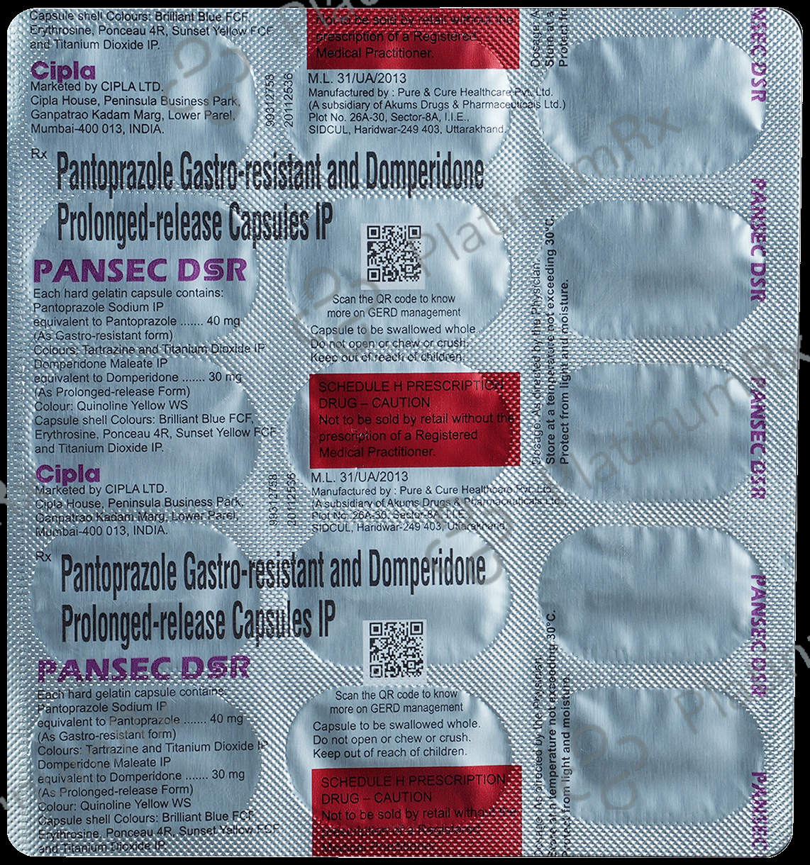 Pansec DSR 30/40mg Capsule PR 15s