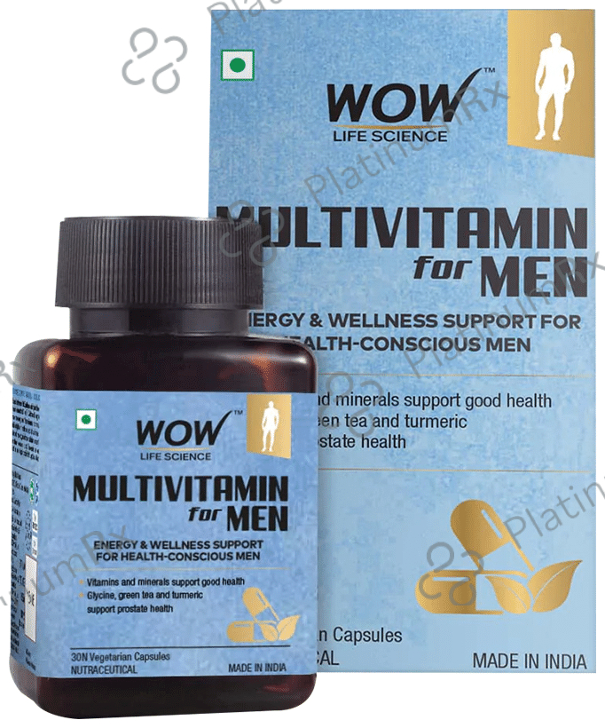 WOW Life Science Multivitamin for Men Vegetarian Capsule 30 vegicaps