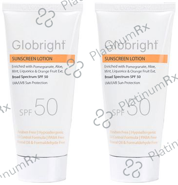 Globright Sunscreen Lotion SPF 50 (50ml Each) 2 Tube
