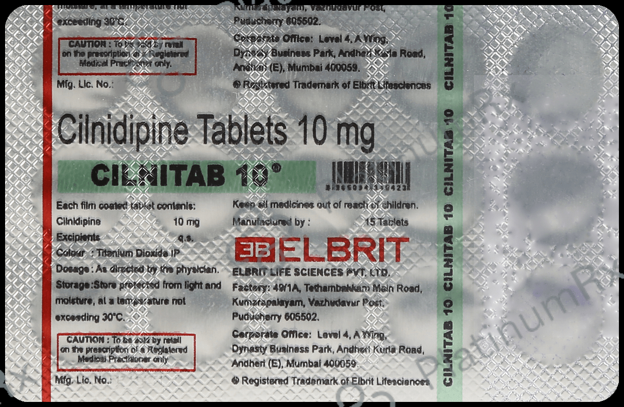 Cilnitab 10mg Tablet 15s
