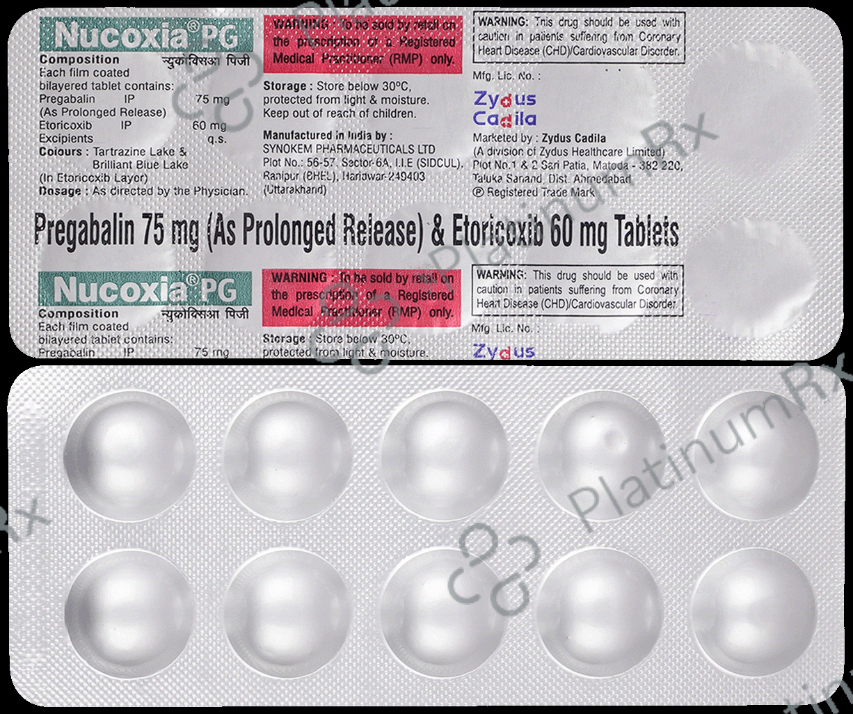 Nucoxia PG 75mg/60mg Tablet