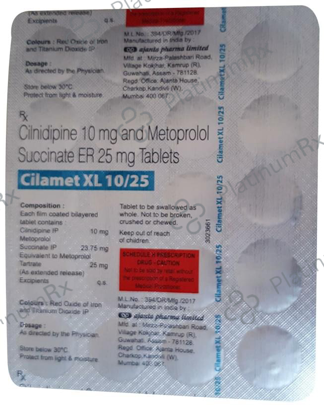 Cilamet XL 10/25mg Tablet ER 20s
