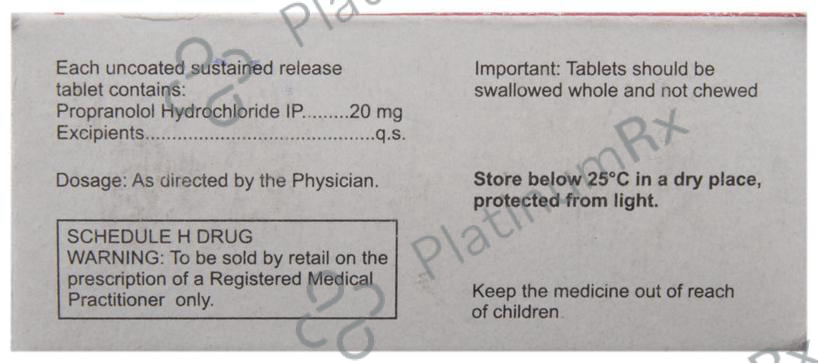 Migrabeta TR 20mg Tablet SR 10s