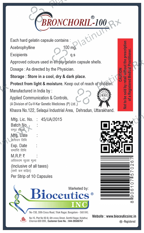 Bronchoril 100mg Capsule