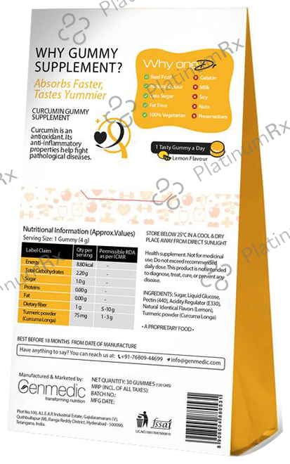 oneDrful Life Turmeric Supplement to Help Prevent Cancer Lemon