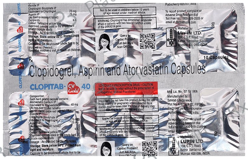 Clopitab CV Gold 40/75/75mg Capsule 10s