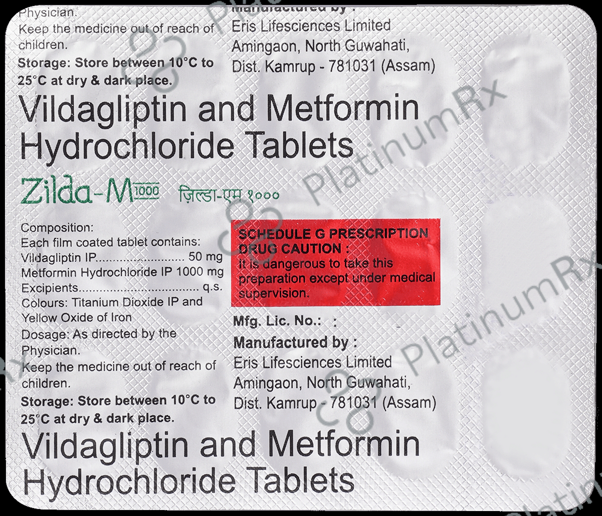 Zilda M 1000mg/50mg Tablet