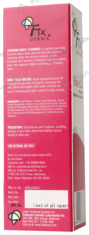 Fixderma Face 21 Cleanser for Brightening & Radiance